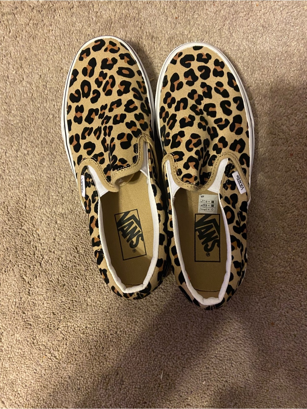 Vans Leopard Print Slip-On Sneakers - Tan/Black